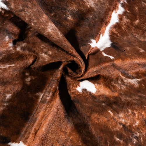 Vintage Brindle White Belly Cowhide Rug Size 6'4" L x 6'6" W 6342