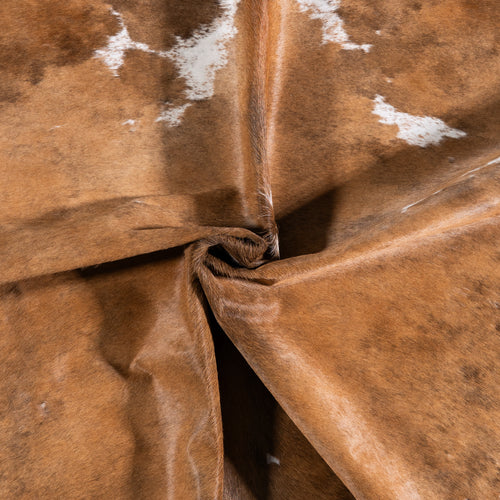 Vintage Tricolor Cowhide Rug Size 6'11" L x 6'9" W 4325