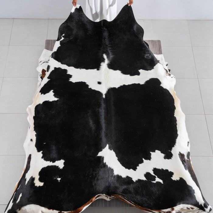 Black and White Cowhide Rug Size 8'8" L x 8'1" W 6420