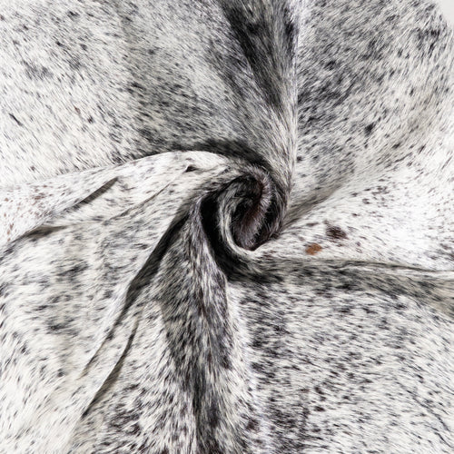 Brazilian Black Salt and Pepper Cowhide Rug Size 6'10" L x 6'4" W 5845