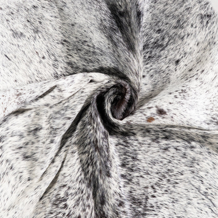 Brazilian Black Salt and Pepper Cowhide Rug Size 6'10" L x 6'4" W 5845