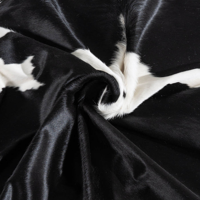 Black and White Cowhide Rug Size 8'8" L x 8'1" W 6420