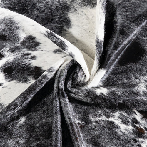 Brazilian Black Salt and Pepper Cowhide Rug Size 6'9" L x 5'10" W 5846