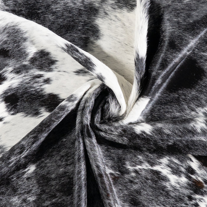 Brazilian Black Salt and Pepper Cowhide Rug Size 6'9" L x 5'10" W 5846