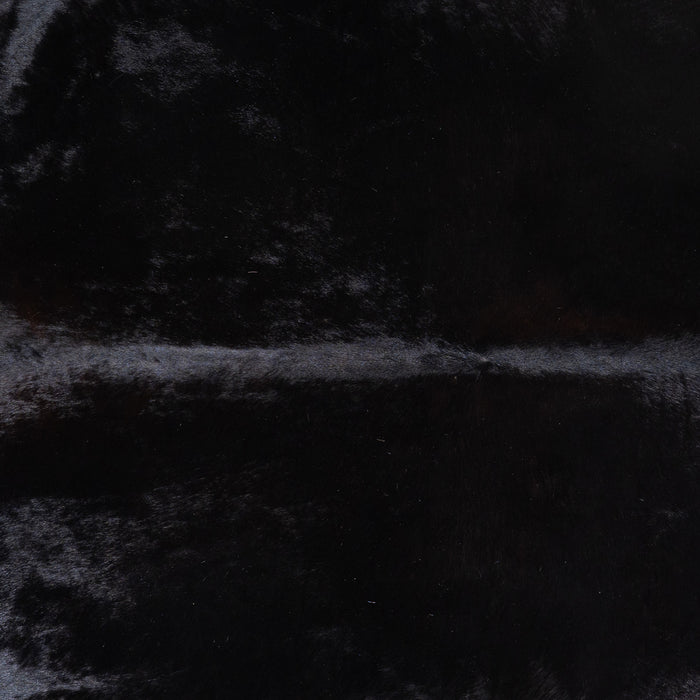 Brazilian Solid Black Cowhide Rug Size 7'5" L x 6'10" W 6746