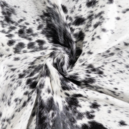 Brazilian Black Salt and Pepper Cowhide Rug Size 6'7" L x 6'5" W 5847