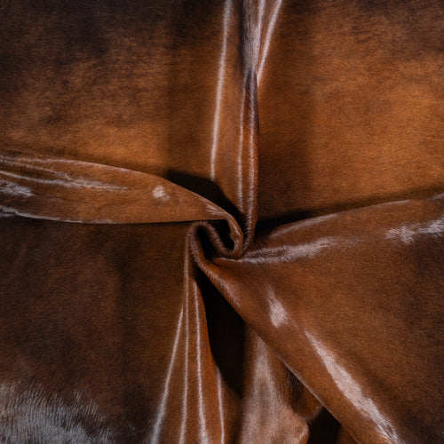 Brazilian Mahogany Cowhide Rug Size 6'8" L x 6'8" W 4628