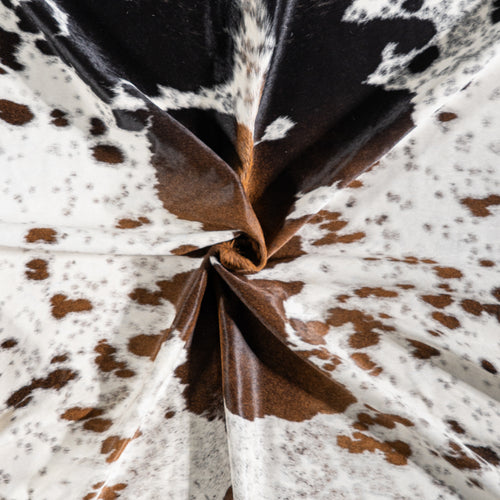 Brazilian Brown Salt and Pepper Cowhide Rug Size 7'3" L x 6'1" W 5348