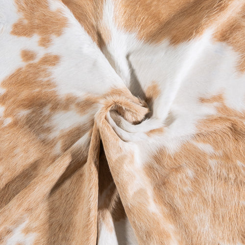 Brazilian Palomino and White Cowhide Rug Size 6'10" L x 6'5" W 4848