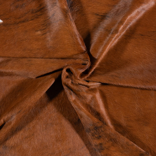 Vintage Brindle White Belly Cowhide Rug Size 7'0" L x 6'1" W 4328