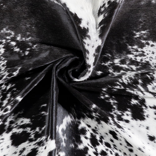 Brazilian Black Salt and Pepper Cowhide Rug Size 6'6" L x 6'6" W 5848