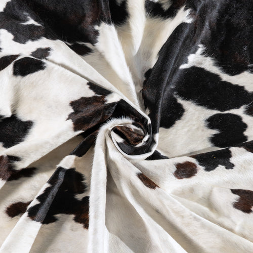 White Tricolor Cowhide Rug Size 8'5" L x 7'4" W 6224