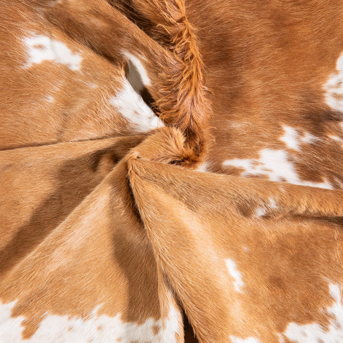 Brazilian Palomino and White Cowhide Rug Size 6'5" L x 5'9" W 4850