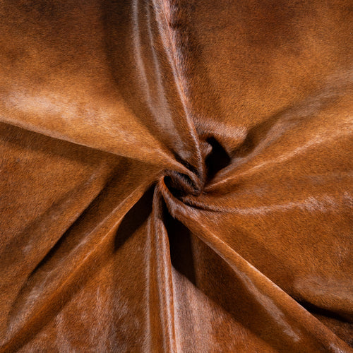 Brazilian Brown and White Cowhide Rug Size 6'8" L x 5'11" W 5147