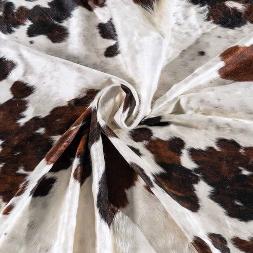White Tricolor Cowhide Rug Size 8'5" L x 6'11" W 6225
