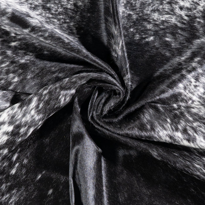 Brazilian Black Salt and Pepper Cowhide Rug Size 6'11" L x 5'2" W 5851