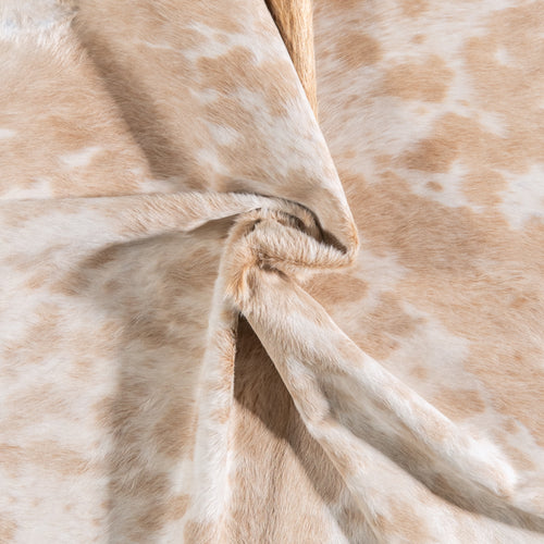 Brazilian Palomino and White Cowhide Rug Size 6'8" L x 6'6" W 4852