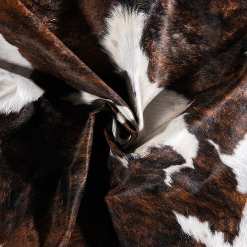 Vintage Tricolor Cowhide Rug Size 7'9" L x 5'5" W 6351