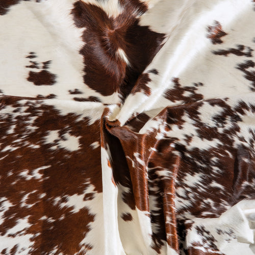 Chocolate and White Cowhide Rug Size 8'0" L x 7'0" W 5425