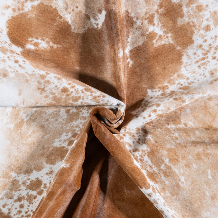 Brazilian Palomino and White Cowhide Rug Size 6'9" L x 5'11" W 4854