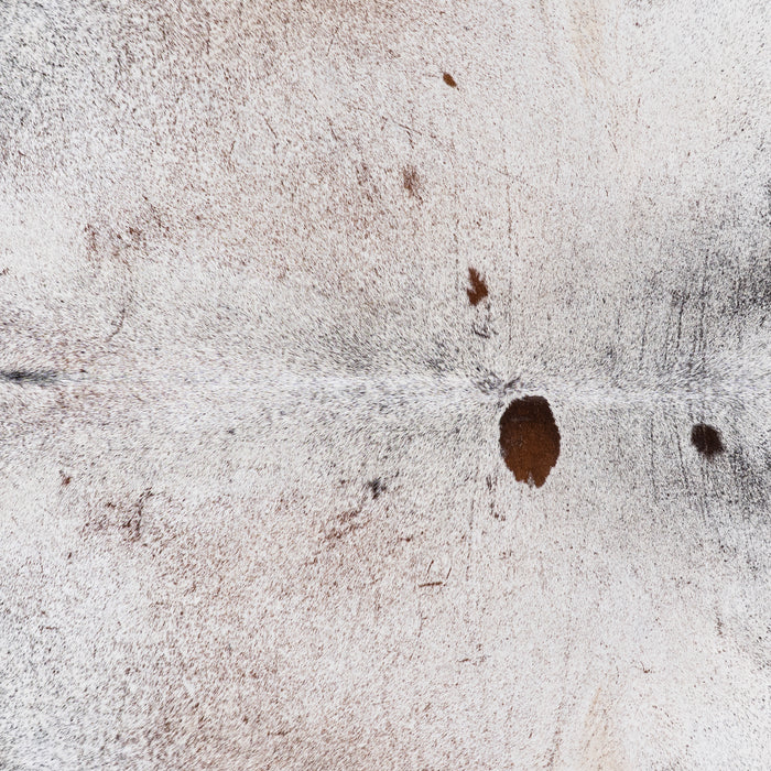 Brazilian Chocolate and White Cowhide Rug Size 8'0" L x 6'10" W 4545