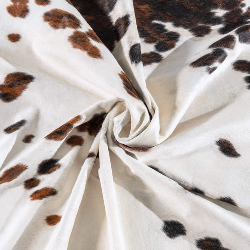 White Tricolor Cowhide Rug Size 7'11" L x 7'1" W 6227