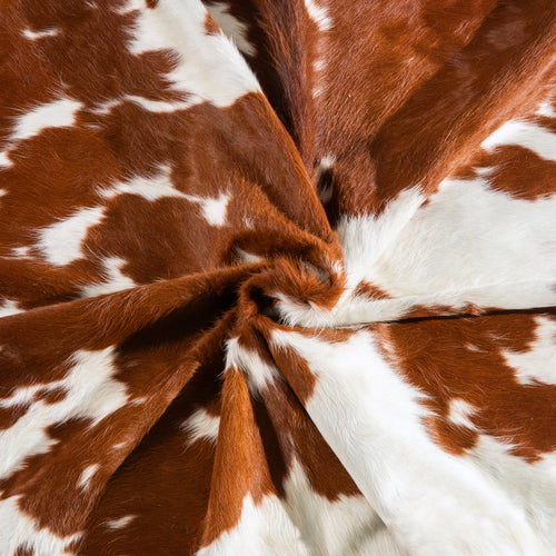 Brown and White Cowhide Rug Size 7'3" L x 7'3" W 5026