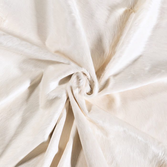 Brazilian White Cowhide Rug Size 7'6" L x 5'11" W 6053