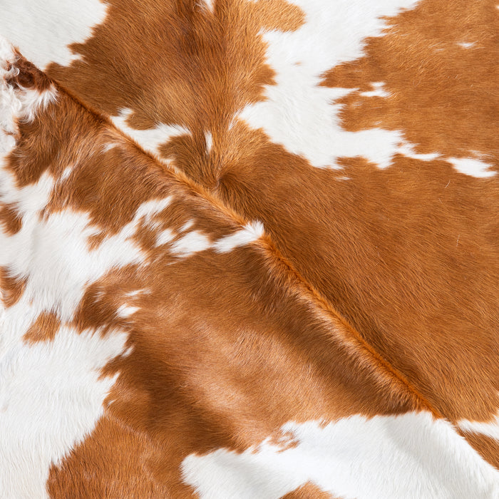Brown and White Cowhide Rug Size 8'0" L x 7'10" W 6425