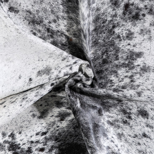 Brazilian Black Salt and Pepper Cowhide Rug Size 7'1" L x 5'9" W 4861