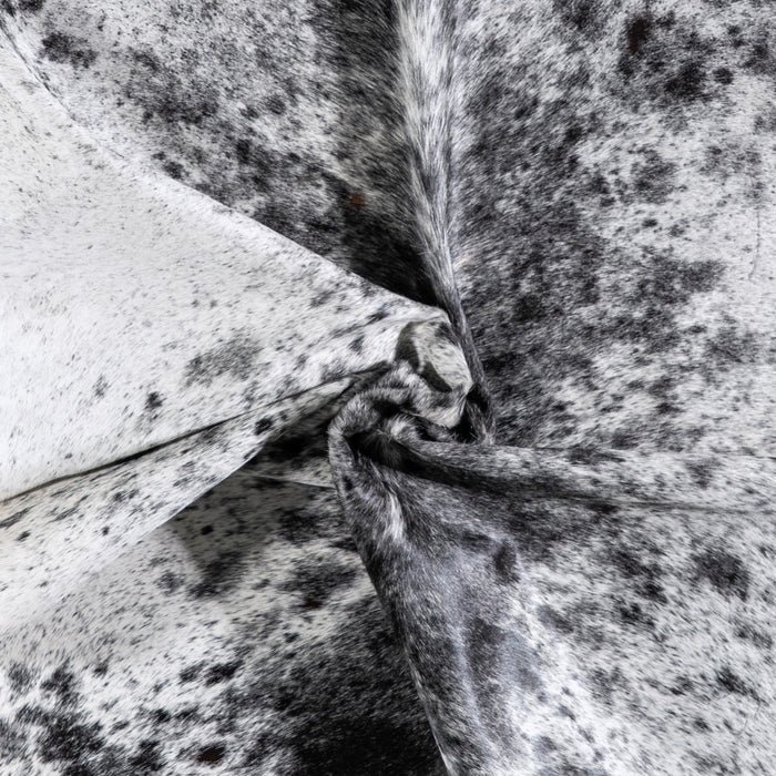 Brazilian Black Salt and Pepper Cowhide Rug Size 7'1" L x 5'9" W 4861