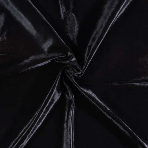 Brazilian Solid Black Cowhide Rug Size 7'11" L x 6'11" W 3438