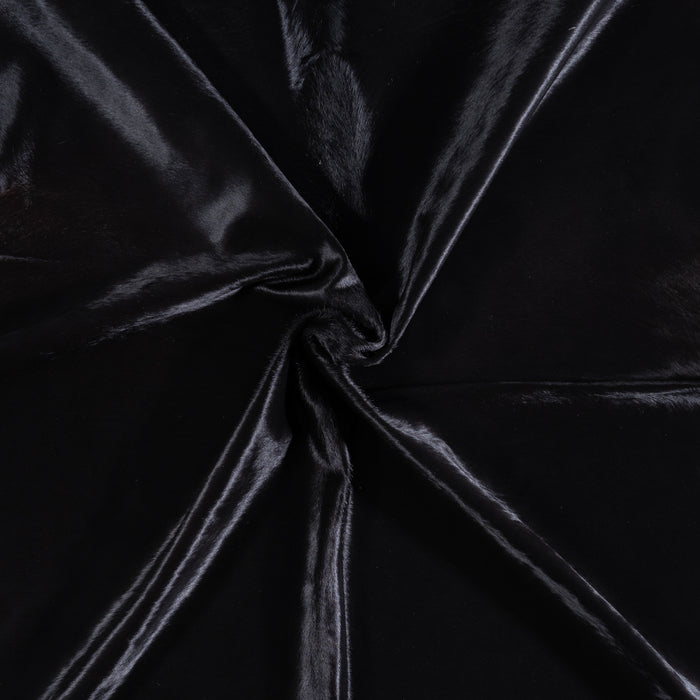 Brazilian Solid Black Cowhide Rug Size 7'11" L x 6'11" W 3438