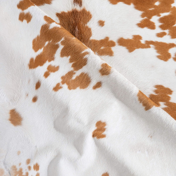 Brown and White Cowhide Rug Size 7'8" L x 6'7" W 6427