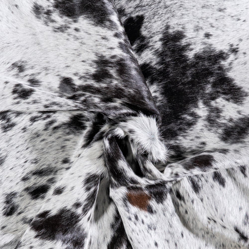 Brazilian Black Salt and Pepper Cowhide Rug Size 6'11" L x 6'0" W 4862