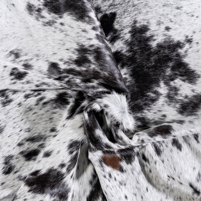 Brazilian Black Salt and Pepper Cowhide Rug Size 6'11" L x 6'0" W 4862