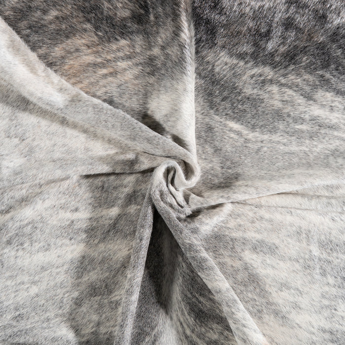 Brazilian Light Grey Brindle Cowhide Rug Size 7'1" L x 6'11" W 3625