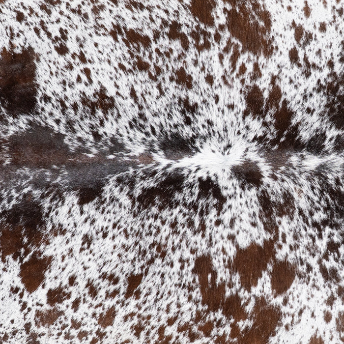 Brazilian Chocolate and White Cowhide Rug Size 7'0" L x 7.0" W 5862