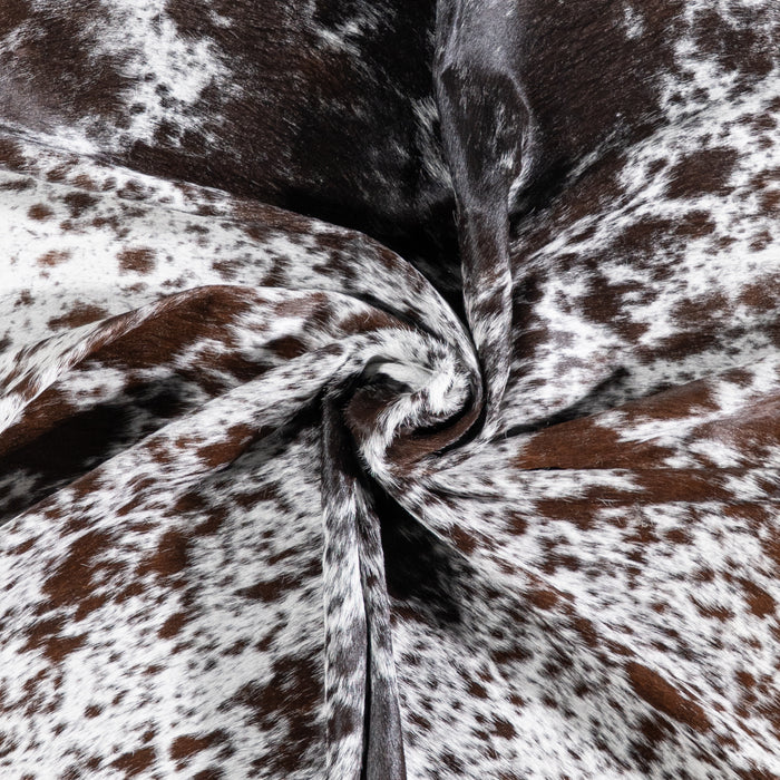 Brazilian Chocolate and White Cowhide Rug Size 7'0" L x 7.0" W 5862