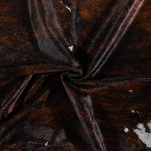 Vintage Brindle White Belly Cowhide Rug Size 7'6" L x 6'8" W 4338