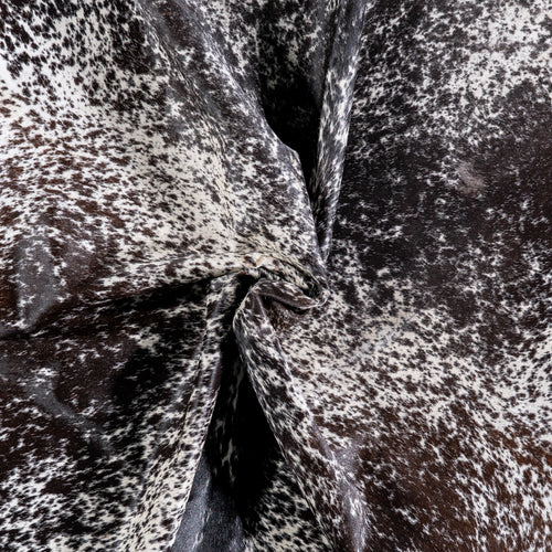 Brazilian Black Salt and Pepper Cowhide Rug Size 6'11" L x 4'11" W 4864