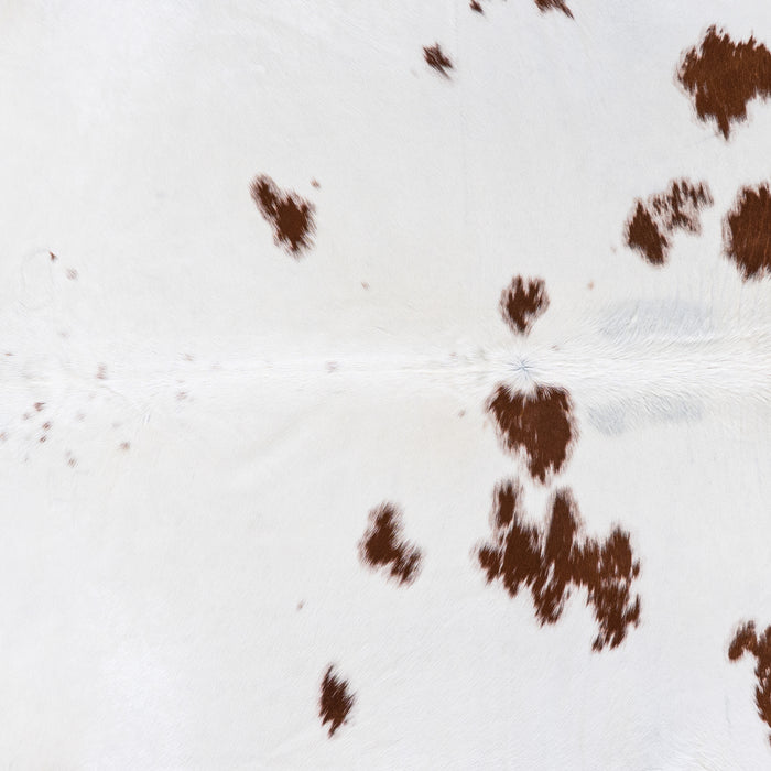 Brazilian Brown and White Cowhide Rug Size 8'0" L x 7'0" W 4554