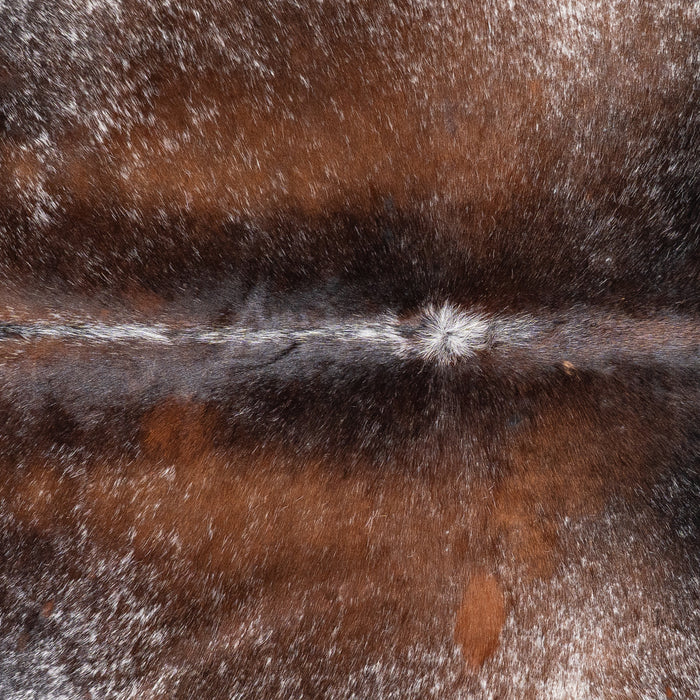 Brazilian Chocolate and White Cowhide Rug Size 6'11" L x 5'11" W 5864