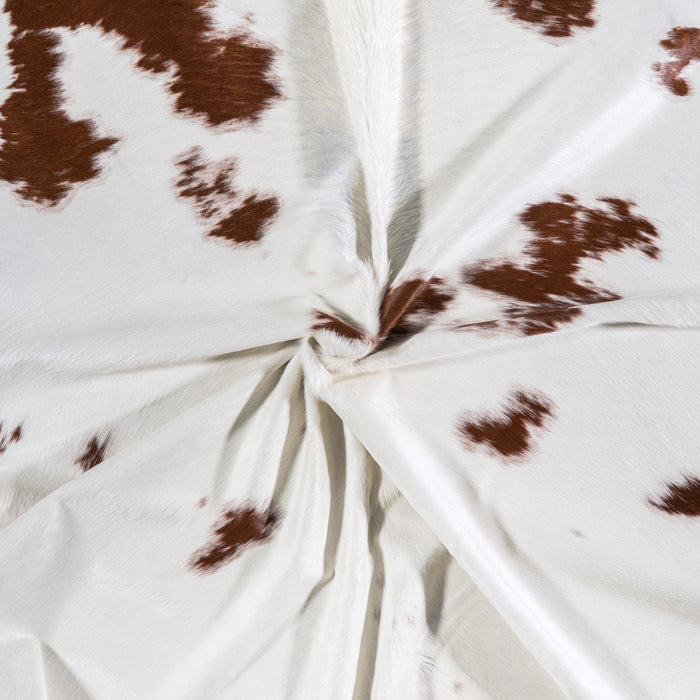 Brazilian Brown and White Cowhide Rug Size 8'0" L x 7'0" W 4554