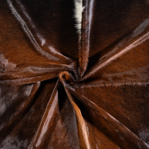 Brazilian Chocolate and White Cowhide Rug Size 7'3" L x 6'11" W 5161