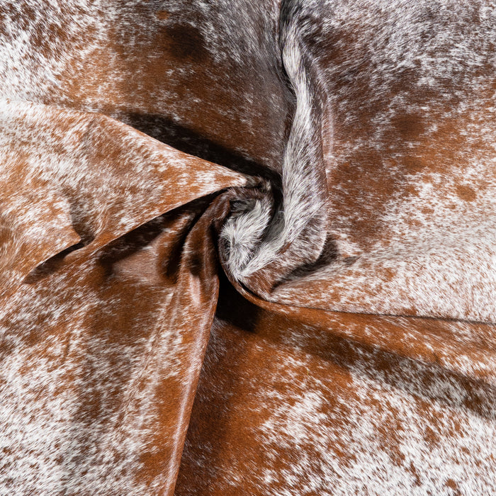 Brazilian Brown Salt and Pepper Cowhide Rug Size 6'7" L x 6'2" W 5865