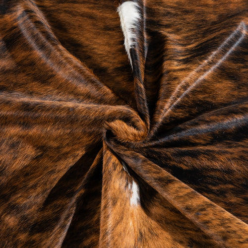 Brindle White Belly and Backbone Cowhide Rug Size 8'5" L x 7'7" W 5031