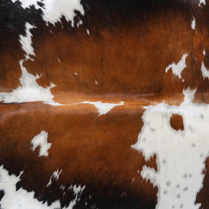 Chocolate and White Cowhide Rug Size 7'2" L x 6'3" W 6233
