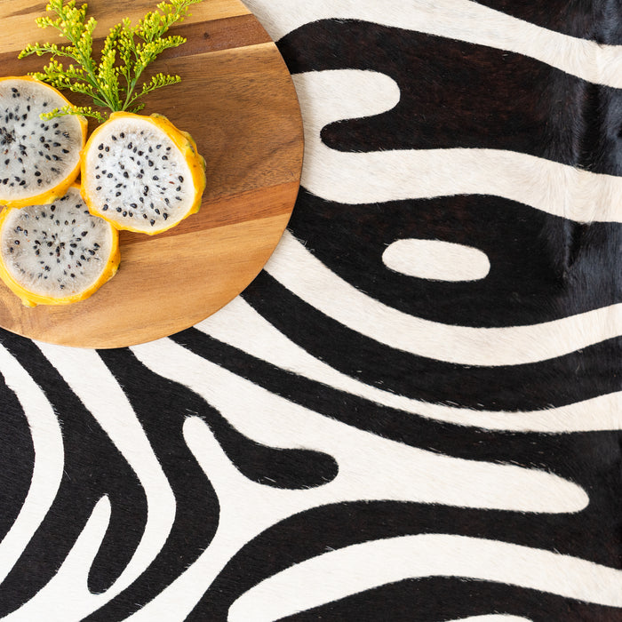 Zebra Cowhide Rug