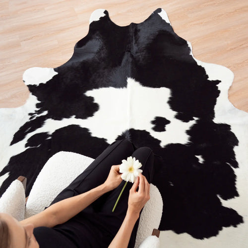 Black and White Cowhide Rug